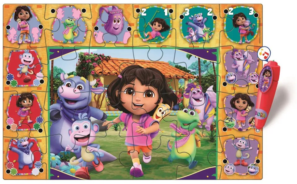 Dóra, a felfedező Adventure interaktív 24 db-os puzzle Clementoni