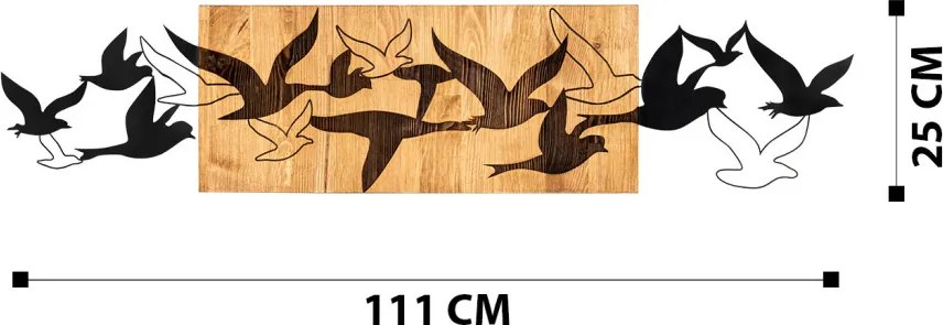 Albatros fém fali dekoráció, 111×25 cm
