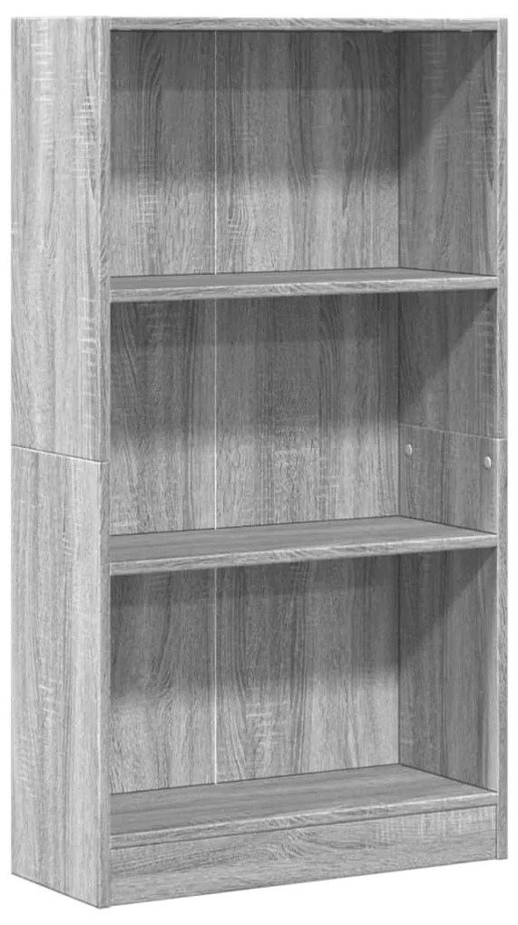 szürke sonoma színű szerelt fa könyvespolc 60 x 24 x 109 cm