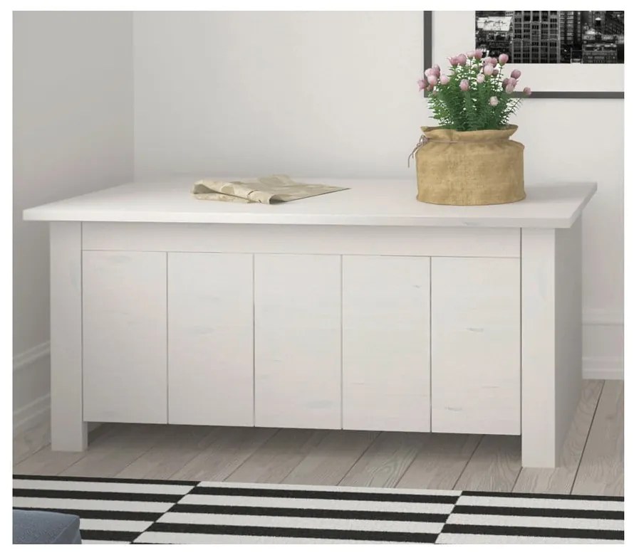 Fehér borovi fenyő tárolóláda 100x45 cm Bertram – Støraa