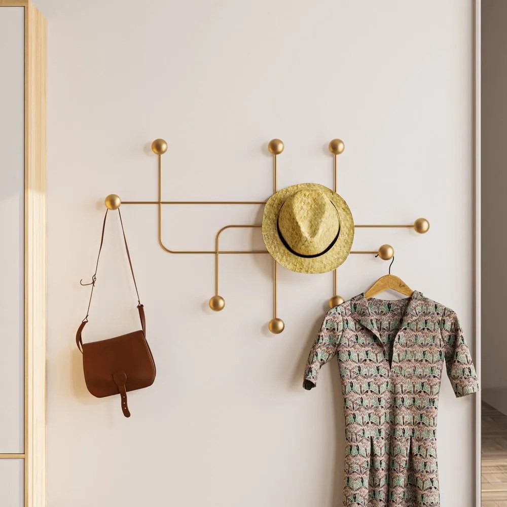 Aranyszínű fém fali fogas Dama – Kalune Design