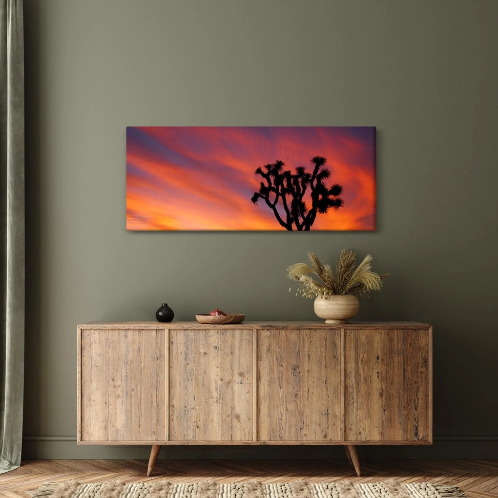 Naplemente egy fa sziluettje felett (120x50 cm)