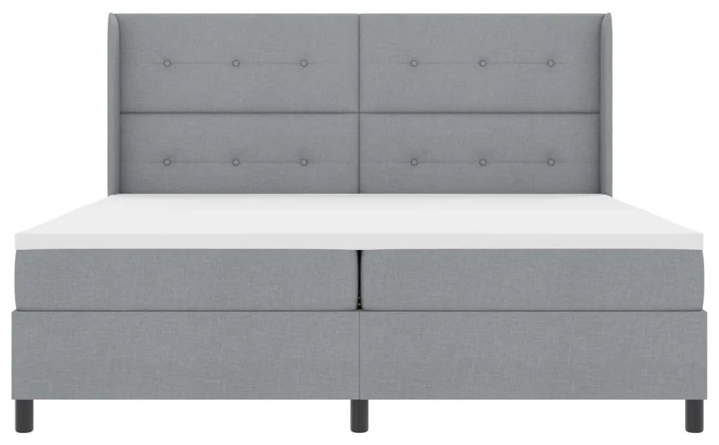 Boxspring Ágy Matraccal és LED Fény Szürke 200x200 cm Szövet