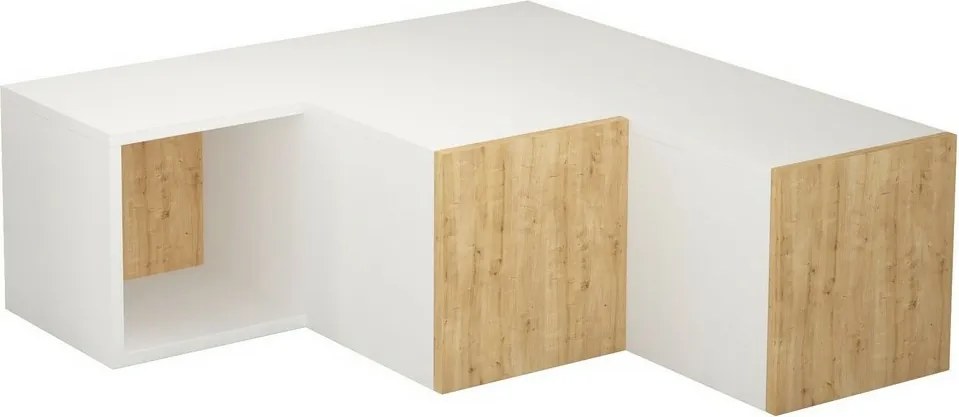 Compact White and Oak TV-asztal