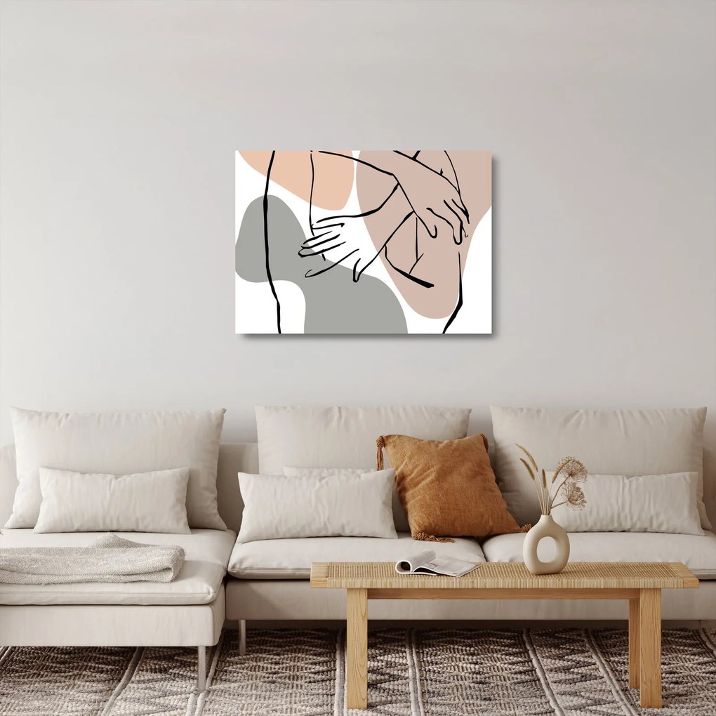 Üveg kép - Női test vonal művészet N⁰2 (70x50 cm)