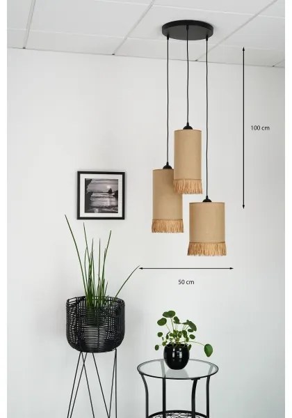 Brilagi - WINNETOU TUBES 3xE27/15W/230V barna/fekete függeszték