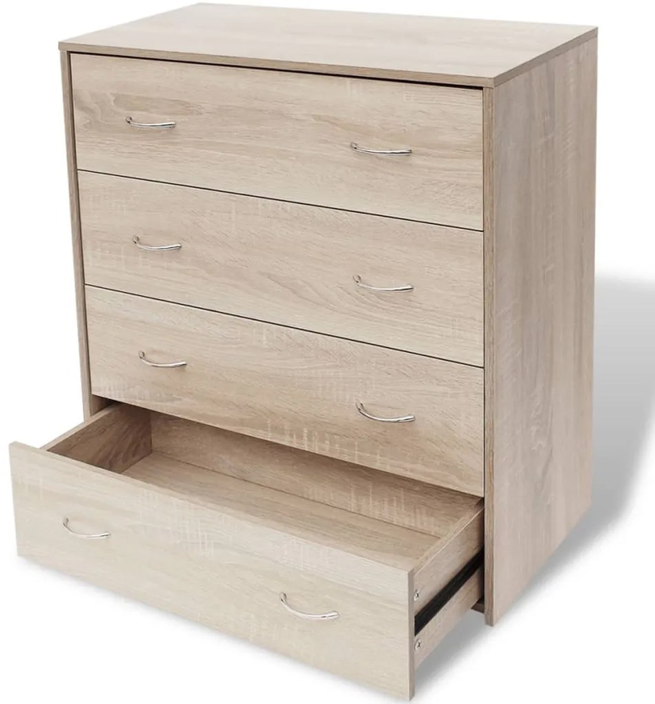 vidaXL tölgyfa színű 4 fiókos komód 60 x 30,5 x 71 cm