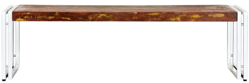 Újrahasznosított tömör fa dohányzóasztal 120 x 60 x 35 cm
