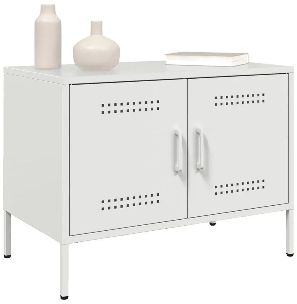 2 db fehér acél TV-szekrény 68 x 39 x 50,5 cm