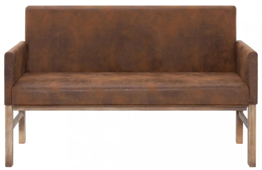 barna művelúr pad karfával 140 cm