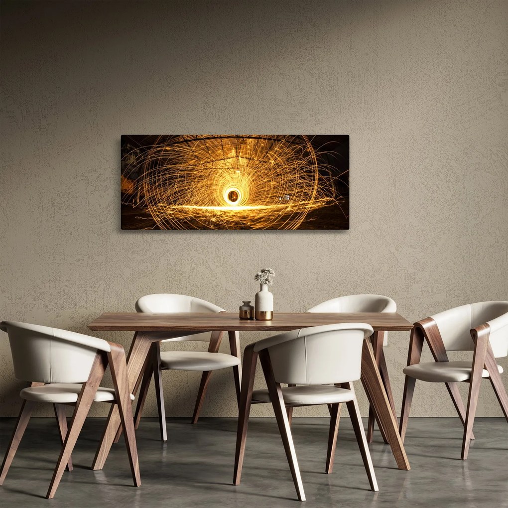 Egy izzó lemez képe (120x50 cm)