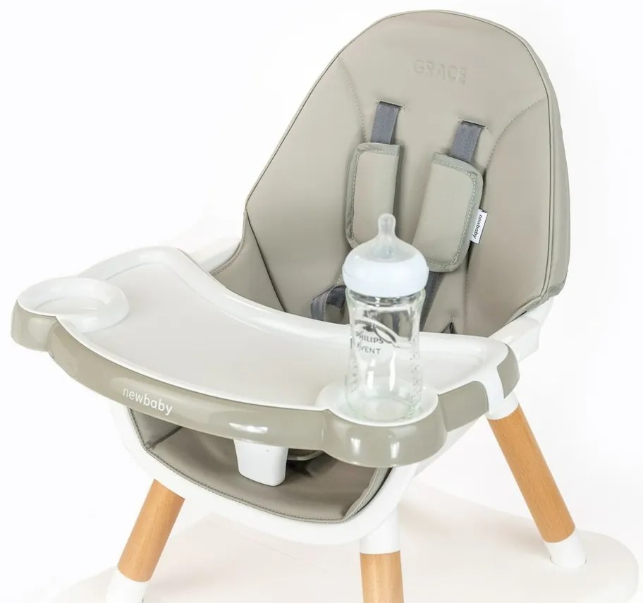 Új Baby étkezőszék Grace 3in1 szürke, 61 x 101 x61 cm, 61 x 101 x 61 cm