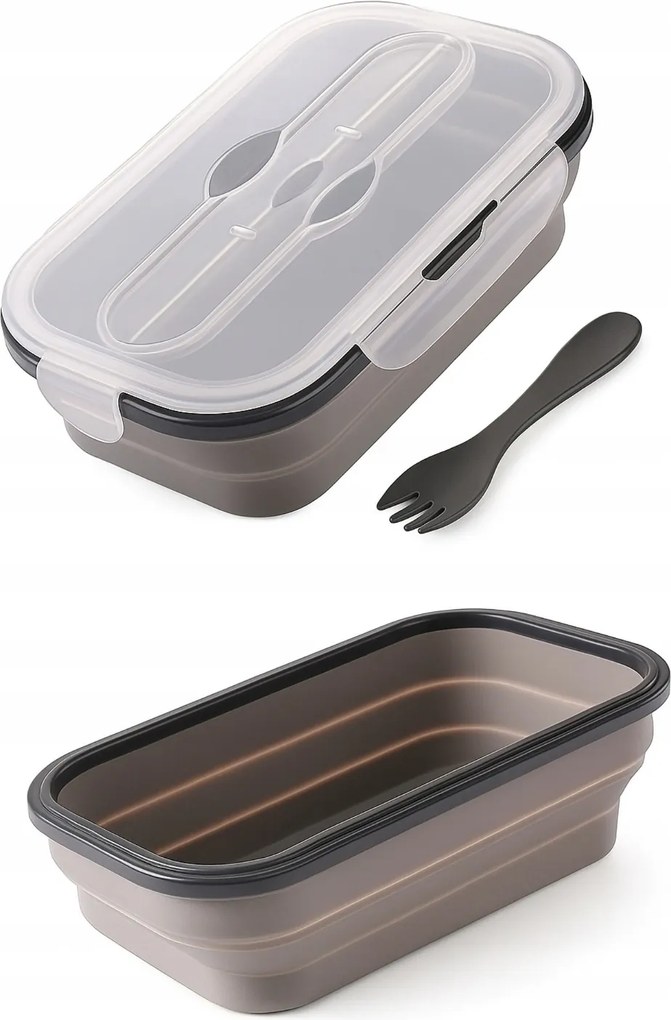 Összecsukható Szilikon Uzsonnás Doboz 800ML Iskolai Ételtároló