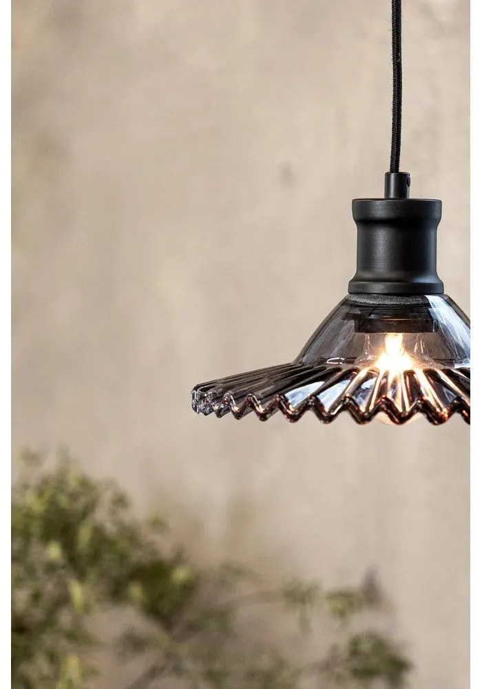 Fekete függőlámpa üveg búrával ø 21,5 cm Novia – Markslöjd