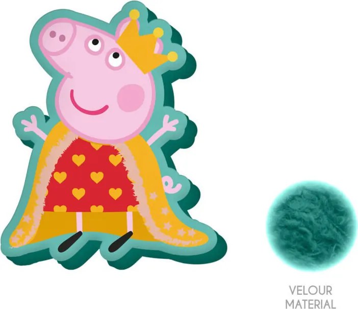 Peppa malac Queen formapárna, díszpárna 35 cm Velúr