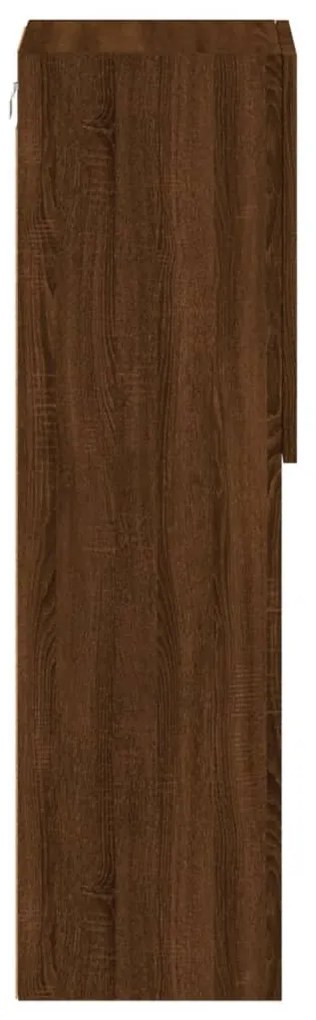 barna tölgyszínű TV-szekrény LED-lámpákkal 30,5 x 30 x 102 cm