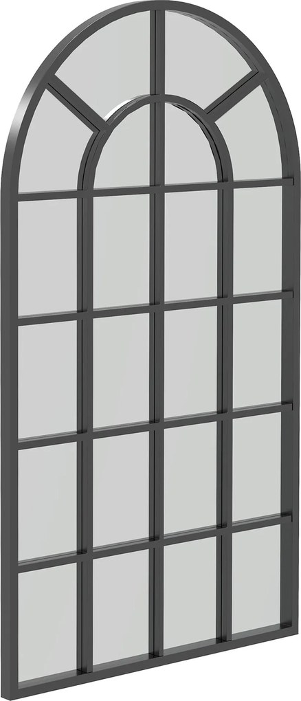 HOMCOM Fali Tükör 110 x 65cm Dekoratív Tükör Fém Kerettel, Függeszthető Tükör, Nappali Tükör Hálószobához - Fekete | Aosom