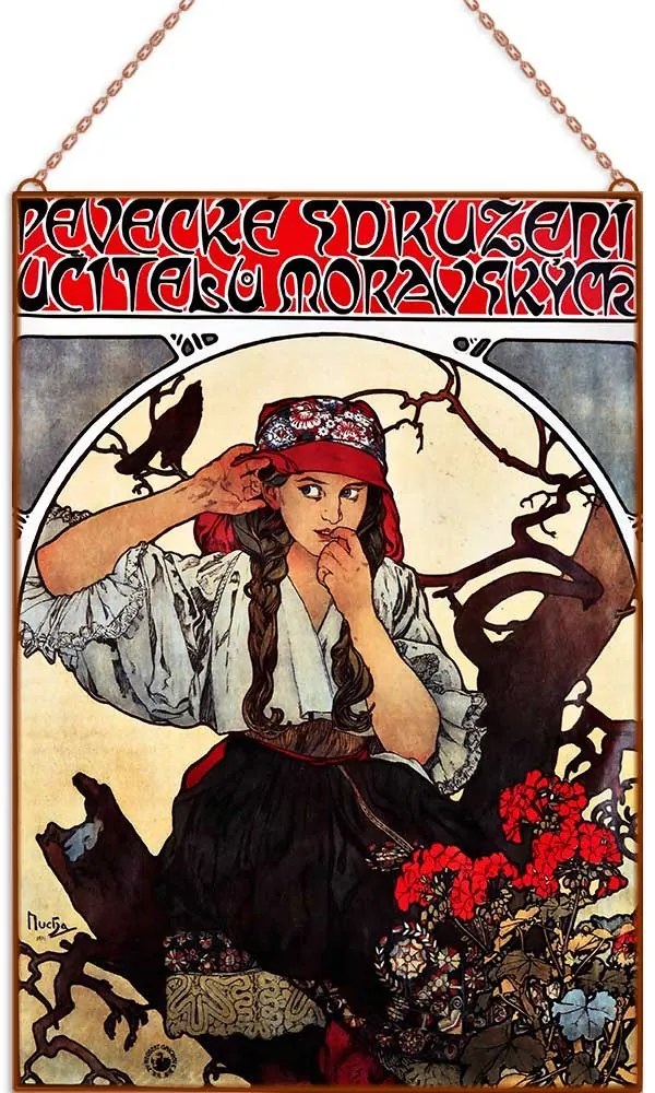 Alphonse Mucha - Moravian Teachers üvegkép, falikép