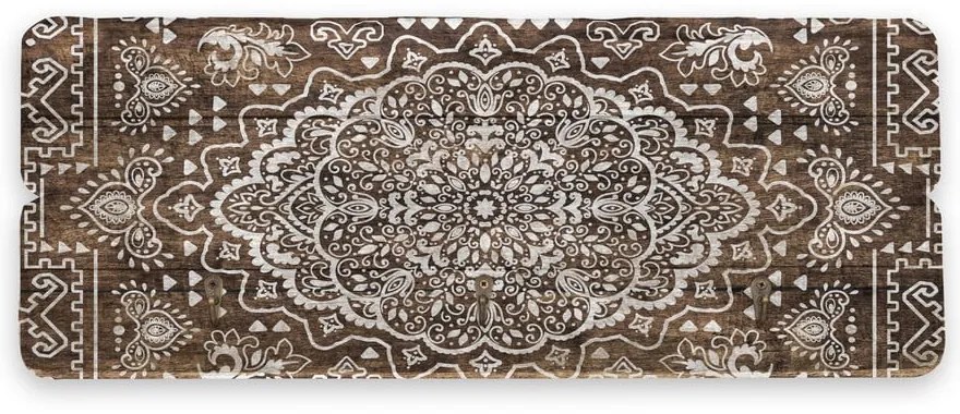 Mandala borovi fenyő fali fogas, 50 x 20 cm - Tierra Bella