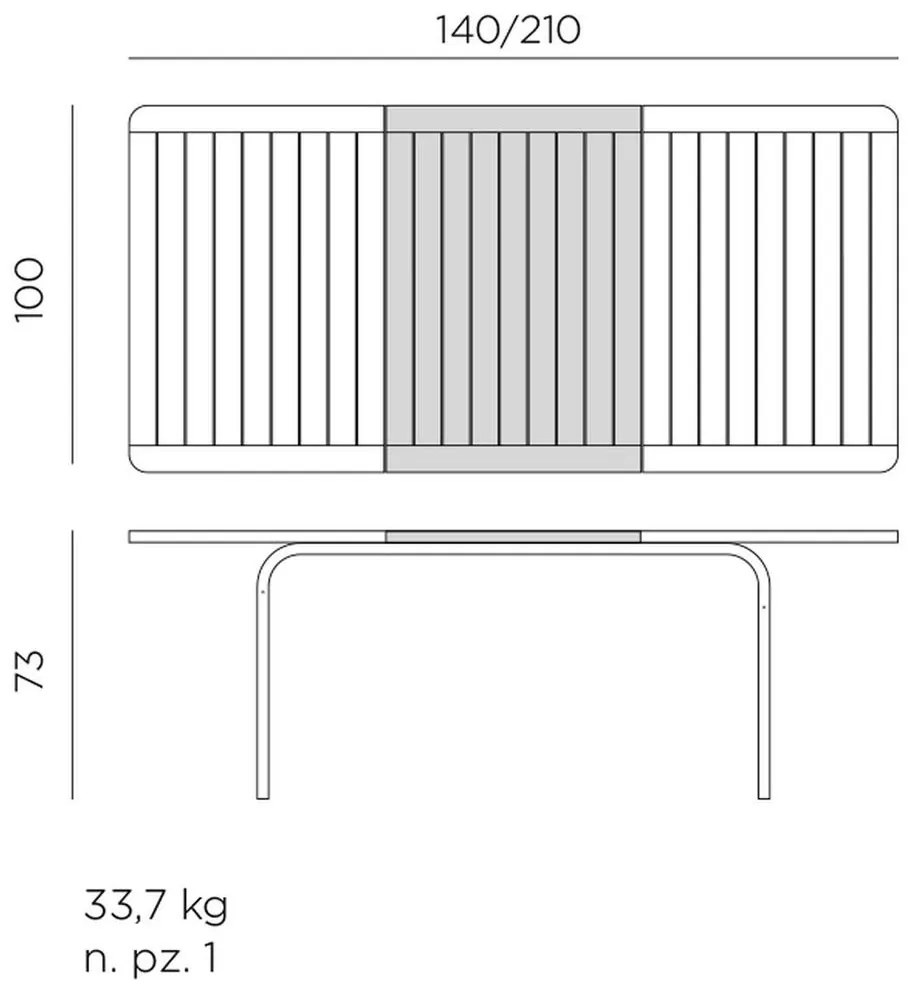 ALLORO 140/210 kerti asztal