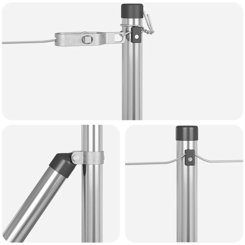 Kerítéselemek 26 db Ø32 mm 80 cm Horganyzott Acél