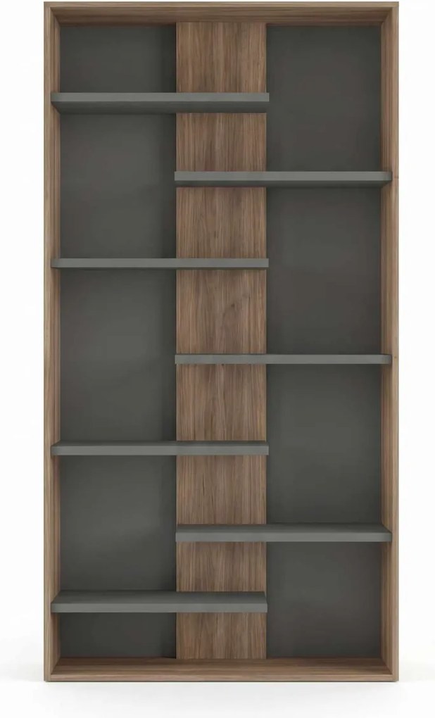 Nova könyvespolc, dió-antracit, 85 cm