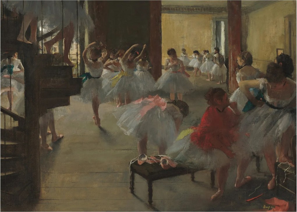 Üveg kép - Edgar Degas, The Dance Class, reprodukciók (70x50 cm)