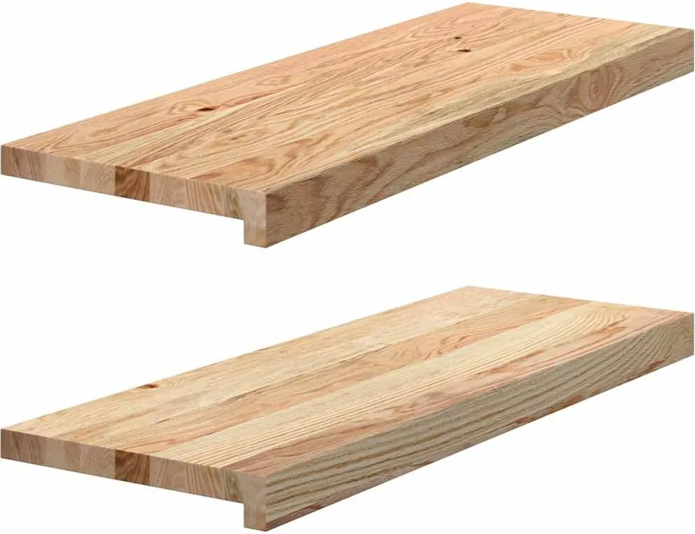 vidaXL lépcsőfokok 2 db kezeletlen 70x25x2 cm tömör fa tölgyfa