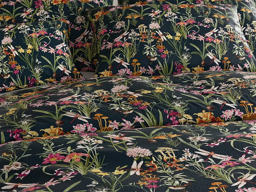 Mikroplüss ágyneműhuzat MYSTIC GARDEN sötétzöld Ágyneműhuzat mérete: 2 db 70 x 90 cm | 200 x 220 cm