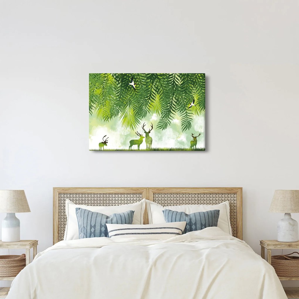 Kép - szarvas az erdőben (90x60 cm)