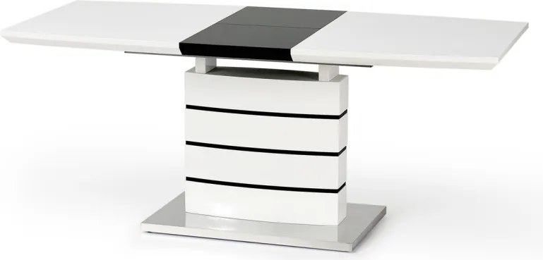 Nord bővíthető étkezőasztal – fehér / fekete 140–180 cm