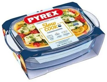 Pyrex üveg sütőtál fedővel, 4,5 l