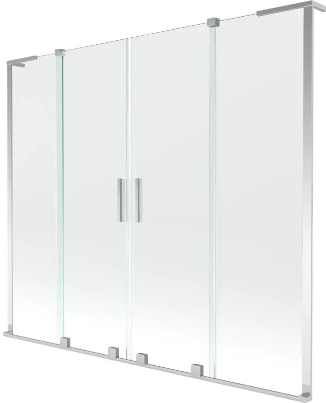 Mexen Velar L Duo, 2 szárnyas eltolható kádparaván 180 x 150 cm, 8mm átlátszó üveg, króm, 896-180-003-02-01