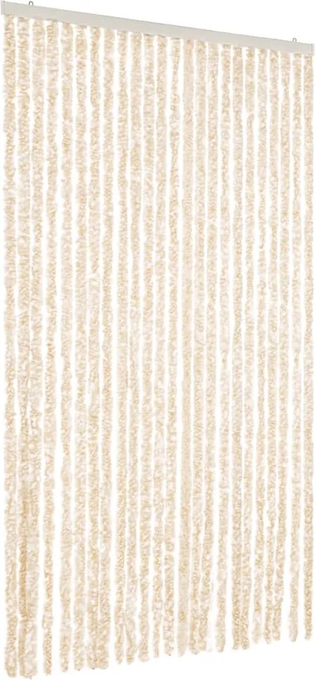 vidaXL bézs és fehér zsenília rovarfüggöny 100x220 cm