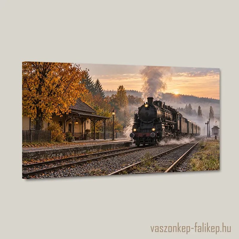 Őszi Indulás – Gőzmozdony falikép 40x23 cm