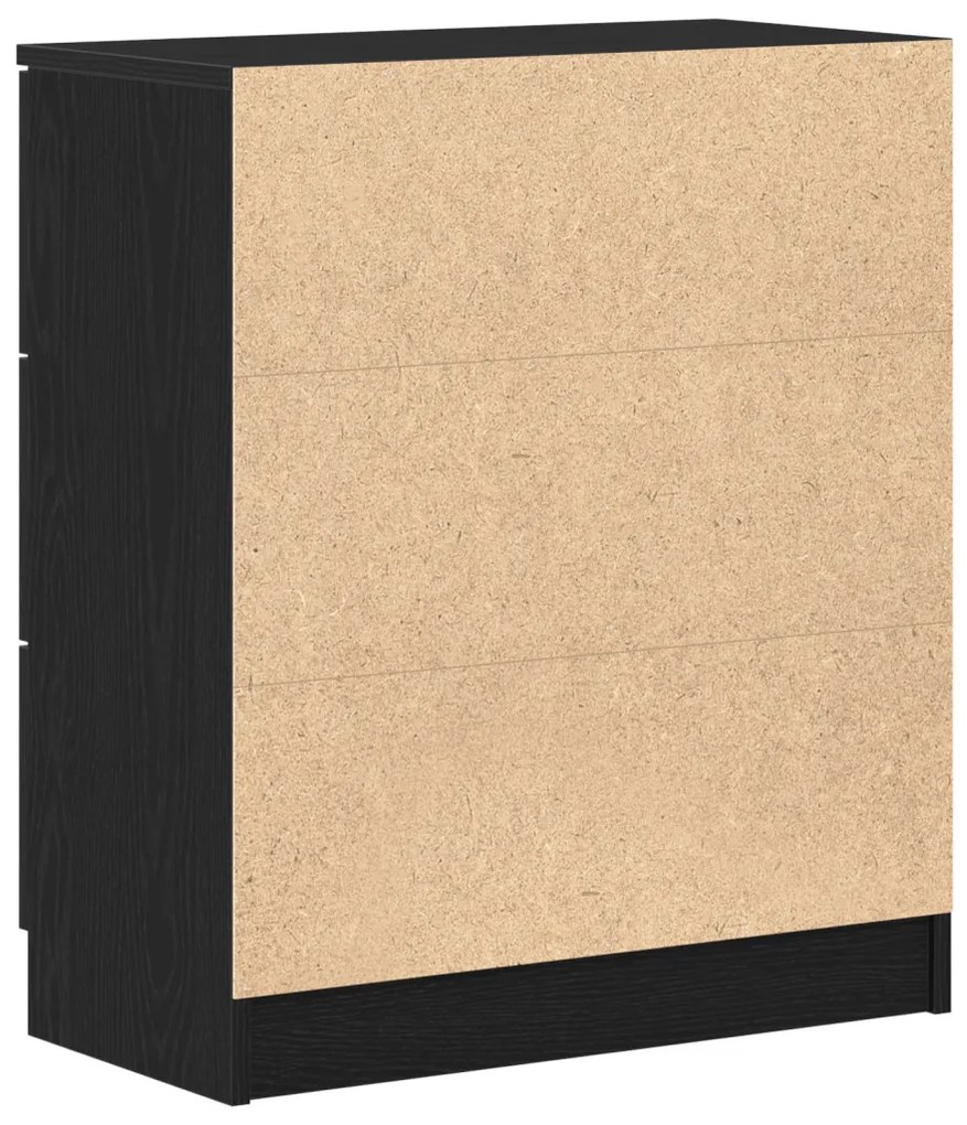 vidaXL Széf fiókkal Fekete tölgy 60 x 30 x 70 cm Faanyag