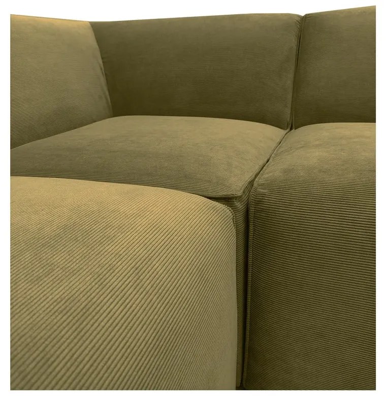 Sting zöld kordbársony sarokkanapé, jobb oldali - Scandic