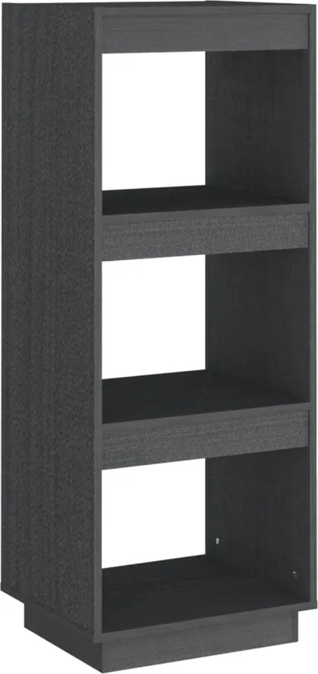 vidaXL szürke tömör fenyőfa könyvszekrény/térelválasztó 40x35x103 cm