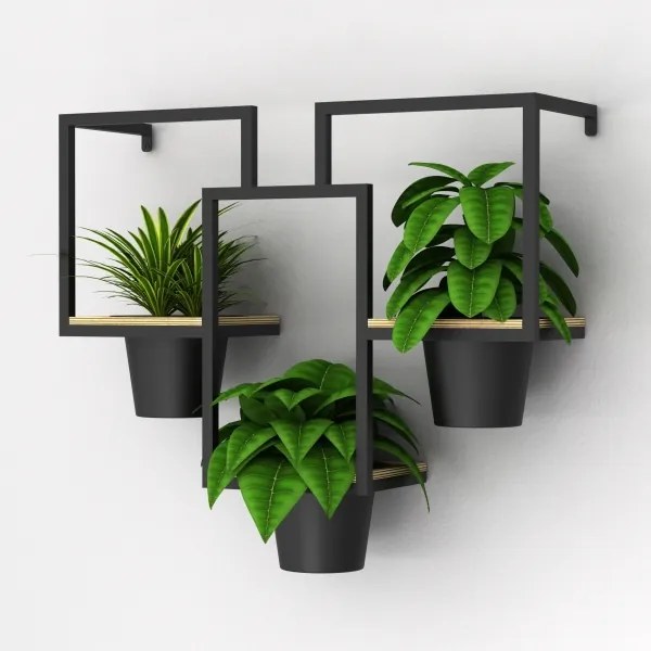 Fali virágcserép 46x53 cm fekete