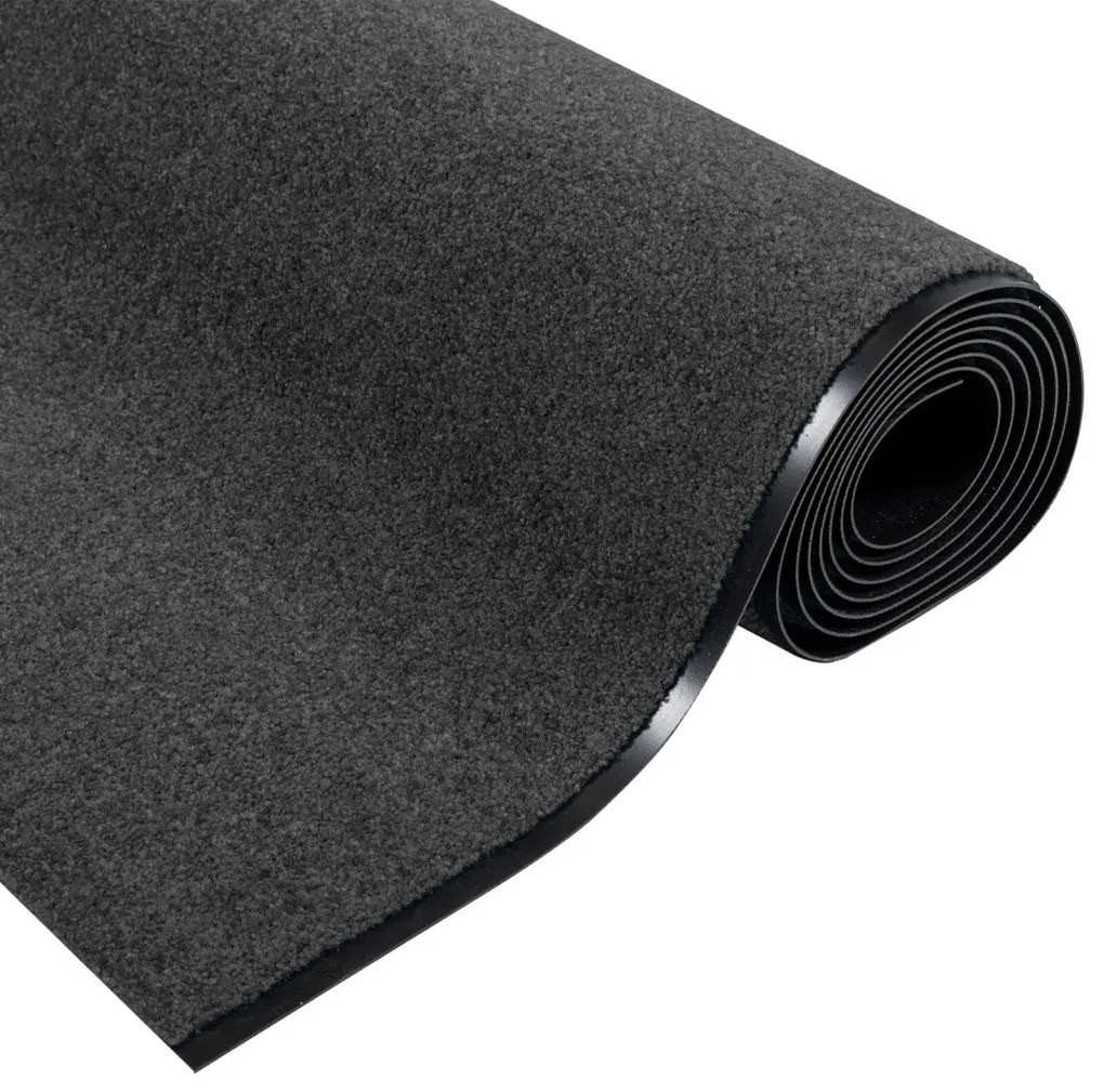 Ajtószőnyeg Antracit és fekete 120 x 350 cm Poliamid és PVC