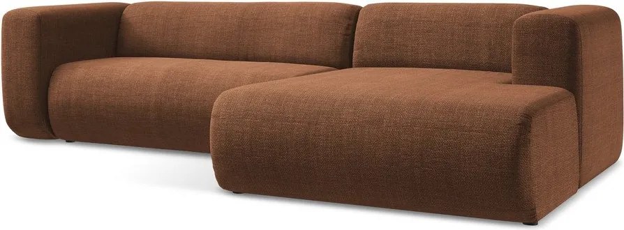 Terrakotta színű sarokkanapé (jobb oldali-heverő résszel) Ekahi – Makamii