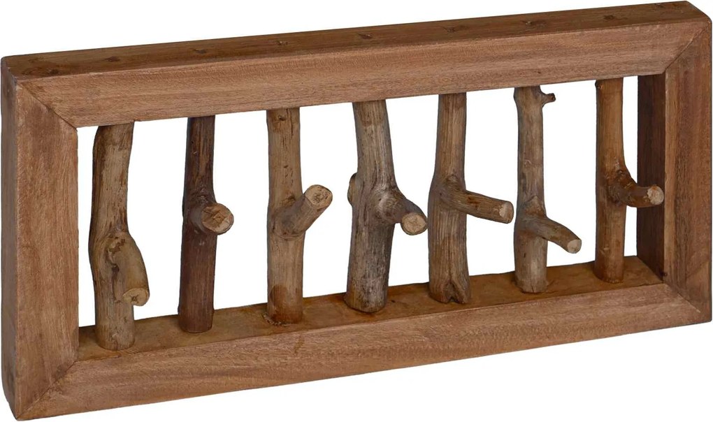 vidaXL Kabát Kampó Természetes 50 x 10 x 25 cm Tömör Mahagóni Fa