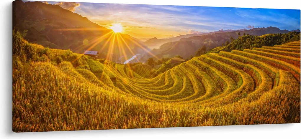 Kép - Rizs teraszok Vietnamban (120x50 cm)