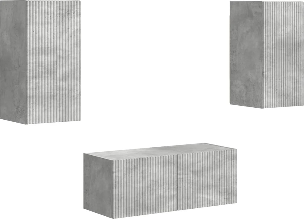 vidaXL TV szekrény garnitúra 6 pcs Beton Szürke Faanyag