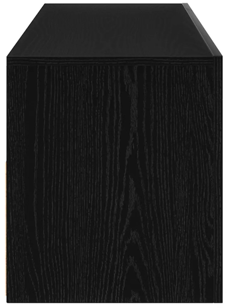 LED világítással ellátott TV szekrények 2 db Fekete tölgy 75x35x40 cm Műanyag fa