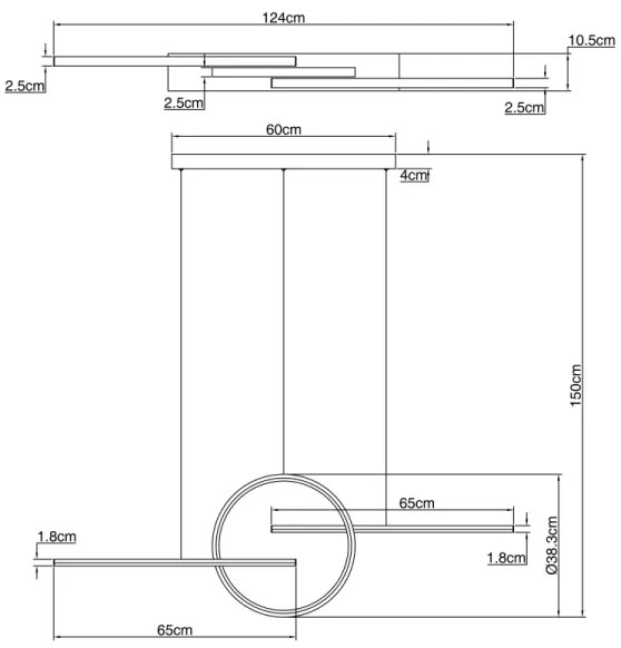 Globo 67121-50G - LED Szabályozható csillár zsinóron BARRAL LED/50W/230V + távirányító