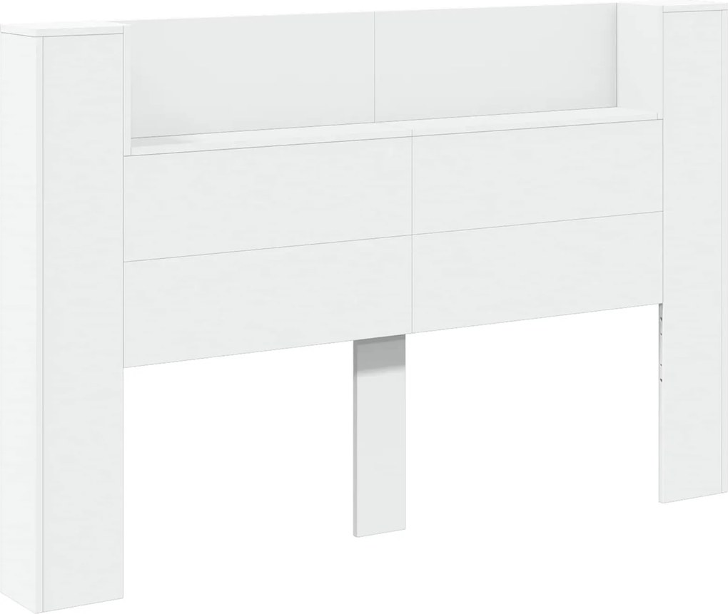 vidaXL Fejtámla LED -es lámpákkal Fehér 160 x 16,5 x 103,5 cm Faanyag