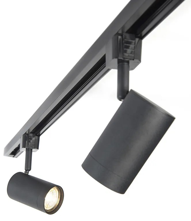 Okos fekete sínrendszer 3 WiFi GU10-es lámpával, 1 fázisú - Iconic Jeana