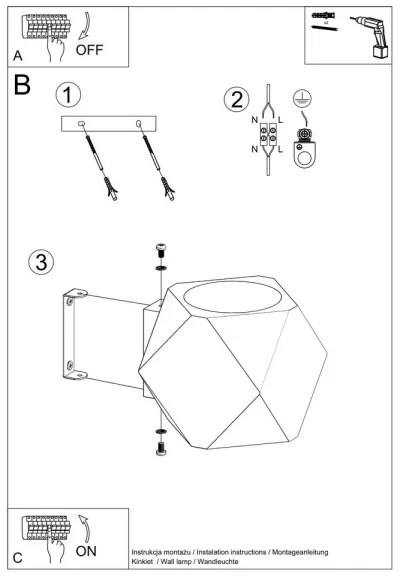 Sollux SL.1008 - Fali lámpa WOODY 1xG9/40W/230V