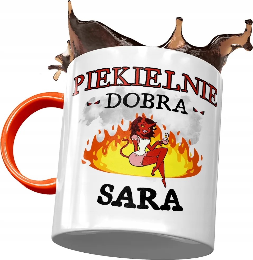 Narancssárga Bögre Sarah Barátnő Feleség Ajándék Nyomtatott Fotóval